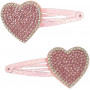 Pink Poppy - Pink Rhinestone Heart Hair Clip