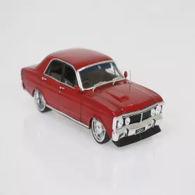 1:24 Candy Red XY Ford Falcon Custom with Super Charged Barra Engine - Fully Detailed Opening Doors and Boot