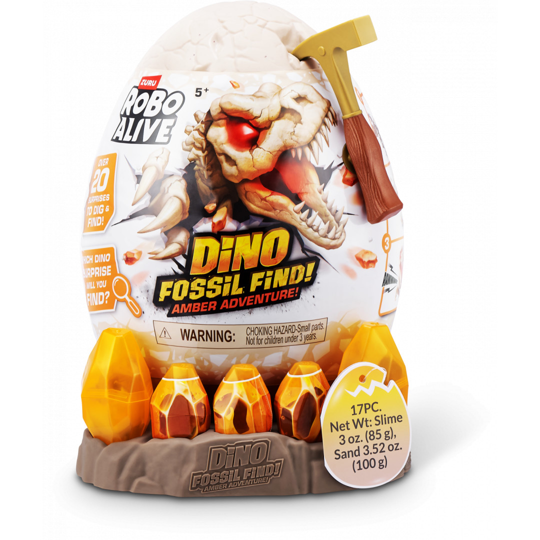 Zuru Robo Alive Light-Up Dino Fossil Amber Adventure