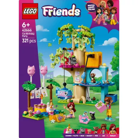 lego sets lego friends girls on a mission house party LEGO Friends Cat Birthday Party Tree House 42666