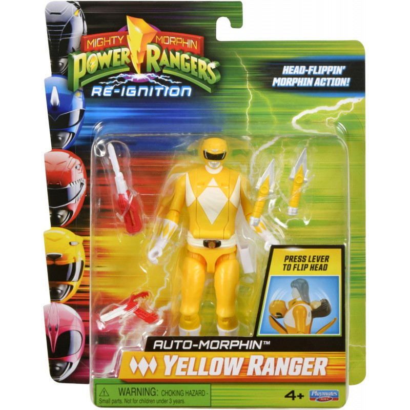 Power Rangers Auto-Morphin Ranger Figure Yellow - Afterpay
