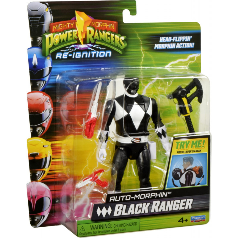 Power Rangers Auto-Morphin Ranger Figure Black - Afterpay