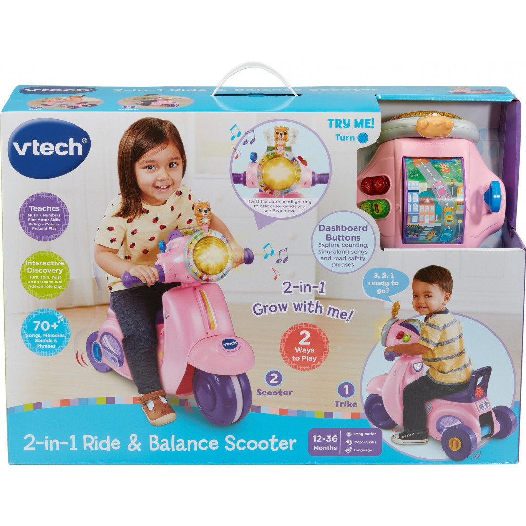 Vtech 2-In-1 Ride & Balance Scooter Pink - Afterpay