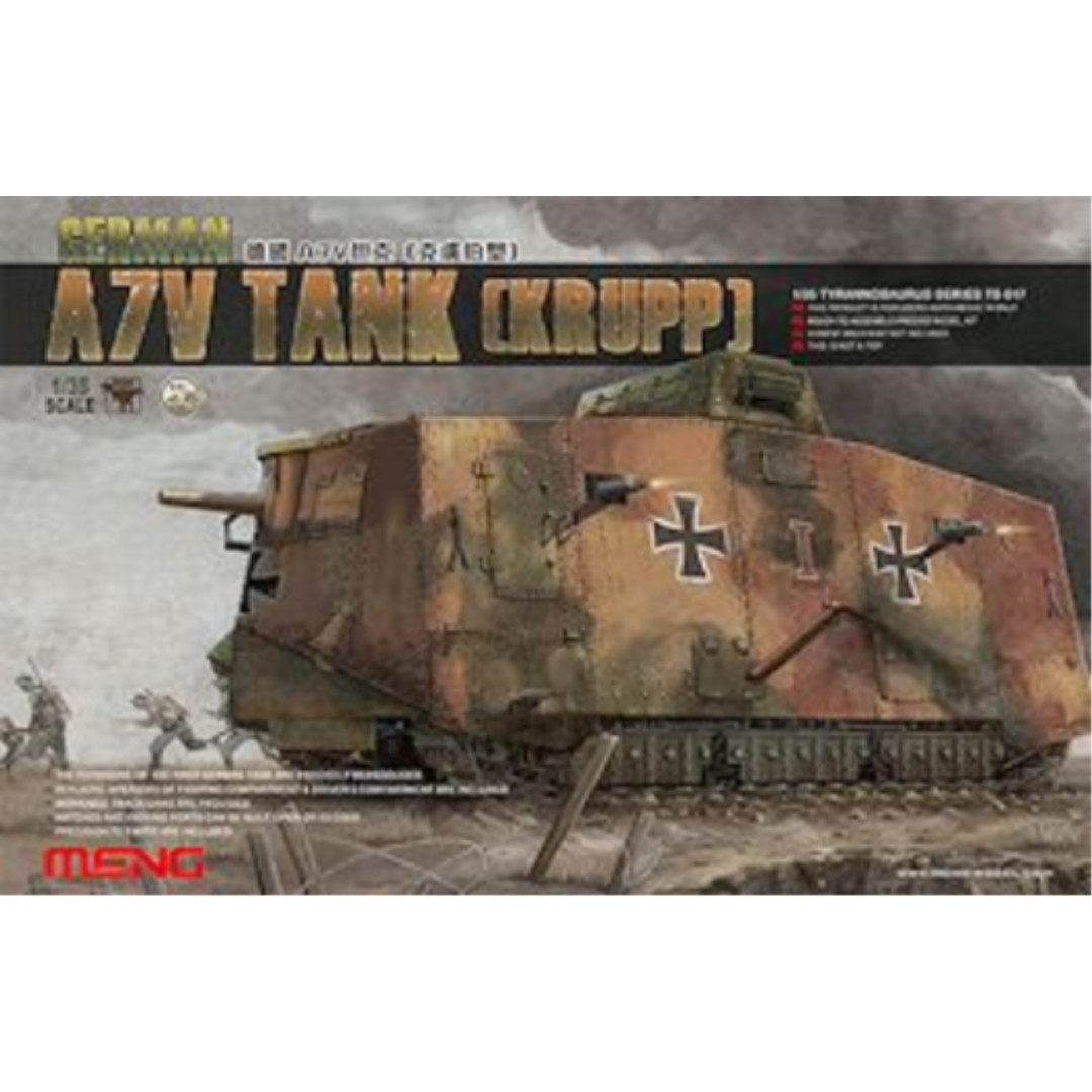 Meng 1/35 German A7V Tank(Krupp) Plastic Model Kit With
