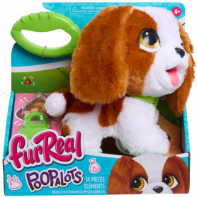 Just Play furReal Poop-a-Lots Cavalier King Charles Spaniel, interaktives, 20,3 cm großes, laufendes Plüschtier, Hündchen mit Leine, das „Häufchen Macht, 6-teilig, Kinderspielzeug ab 4 Jahren
