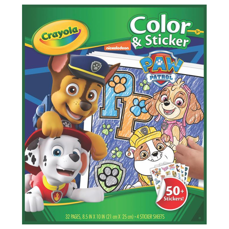 Crayola Colour & Sticker Book - Paw Patrol | Mr Toys Toyworld