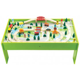 80pcs Wooden Train Set With Table