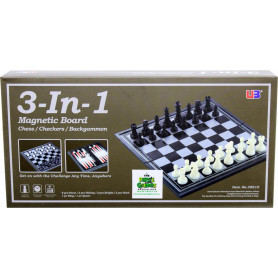 3 In 1 Magnetic Chess Checkers & Backgammon