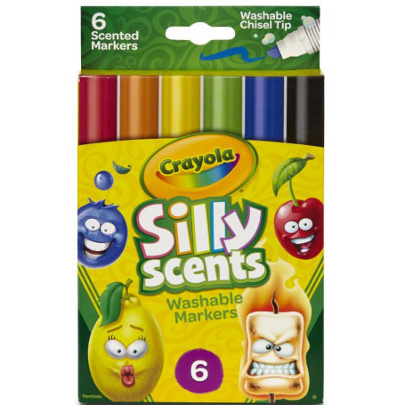 6 Silly Scents Chisel Tip Markers