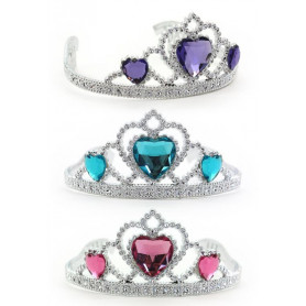 Tiara Silver With Heart Gems Assorted