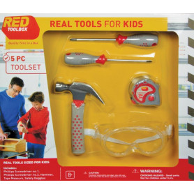 Red Tool Box 5Pc Tool Set