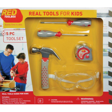 Red Tool Box 5Pc Tool Set