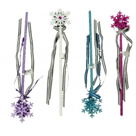 Snowflake Fairy Wand Assorted Colours 37.5cm- Assorted