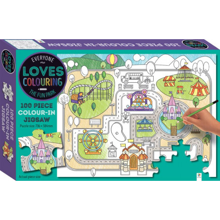 Everyone Loves Colouring 100-Piece Jigsaw: The Fun Park