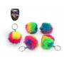 Rainbow Pom Pom Ball Keychain - 8cm- Assorted