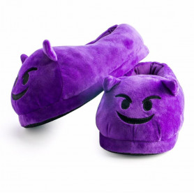 Koolface Velour Cushion Purple Angry Face