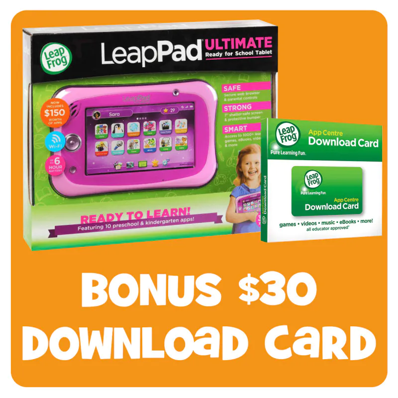 LeapPad Ultimate Get Ready for School Bundle Pink + Bonus 30