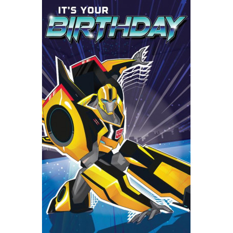 Card Birthday Transformers Bumblebee Blue
