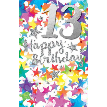 Card Birthday Age 13 Stars