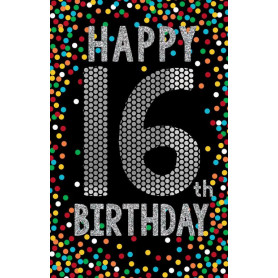 Card Birthday Age 16 Dots