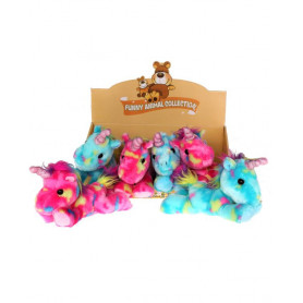 Lying Unicorn Plush Pal - Pink & Blue Rainbow Pastels- Assorted
