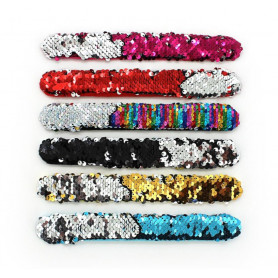 Sequin Slap Band Bangles - 21cm- Assorted