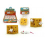 Stretchy Cheese Block With 2 Mice In Net Bag