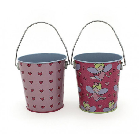 Metal Bucket Fairy & Hearts- Assorted