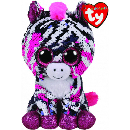 Beanie Boos Regular Flippable - Zoey Pink/Black Zebra