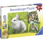 Ravensburger - Cute Bunnies Puzzle 3X49Pc
