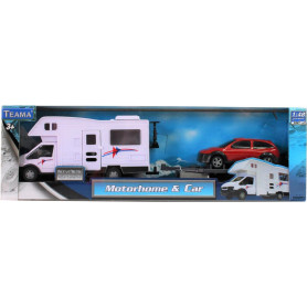 Motor Home With Car & Trailer - Die Cast Assorted