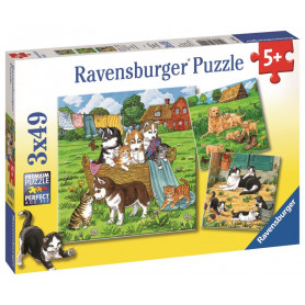 Ravensburger Cats and Dogs Puzzle 3x49Pc