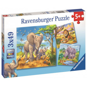 Ravensburger - Wild Animals Puzzle 3X49Pc