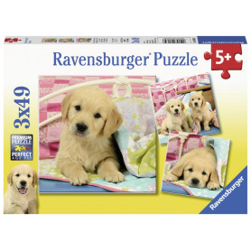 Ravensburger - Cute Puppy Dogs Puzzle 3X49Pc