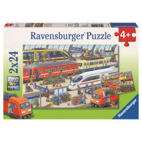 Ravensburger - Busy Train Station Puzzle 2X24Pc