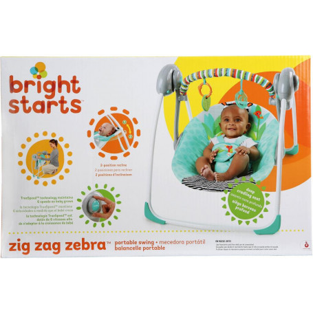Bright Starts Zig Zag Zebra Portable Swing
