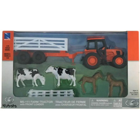 Kubota Tractor Play Set With Animals - Complete Farm Set