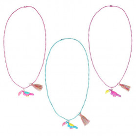 Pink Poppy Tropical Toucan Necklace