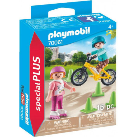 Playmobil Children with Skates and Bike