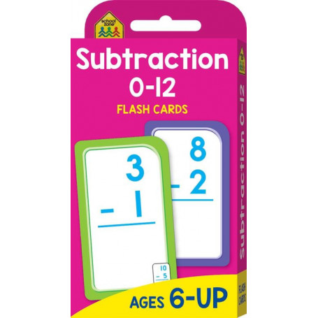School Zone: Subtraction 0-12 Flash Cards (2017 Ed)