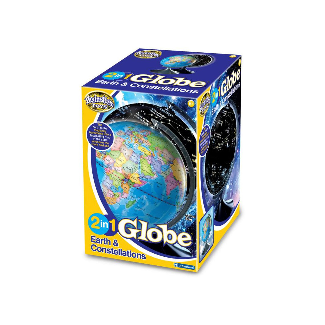 Brainstorm 2 in 1 Blue Globe - Earth and Constellations Stem Toy -  Magically Transforms in the Dark