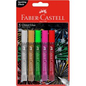 Faber-Castell Classic Glitter Glue Blister Pack 5