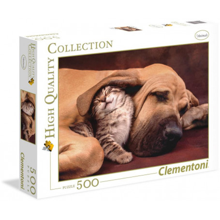 Clementoni 500Pce - Cuddles (Dog & Kitten)