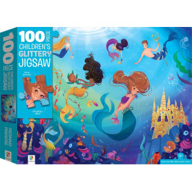 100-Piece Children’S Glittery Jigsaw: Mermaid Paradise