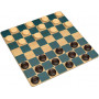 Wood Checkers In Black And Gold