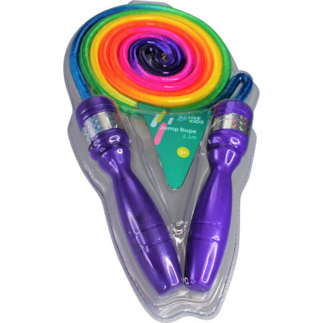 Curled Rainbow Skipping Rope - Plastic Handle