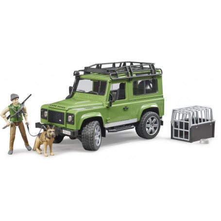Bruder 1:16 Land Rover Defender With Forester + Dog
