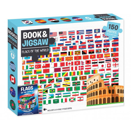 Book And 150-Piece Jigsaw: Flags Of The World