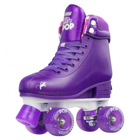 Glitter Pop Size Adj Roller Skates Purple | Med 3-6