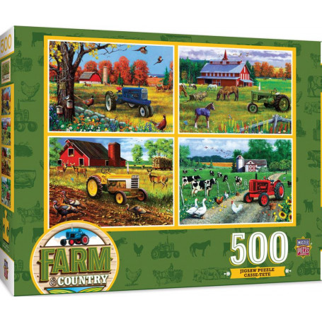 Master Pieces 4 Pack Farm & Country 4 Pack Puzzle 500 Pcs